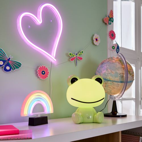 Néon mural Led USB H. 34 cm COEUR Rose