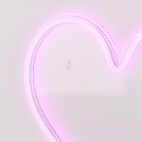 Néon mural Led USB H. 34 cm COEUR Rose