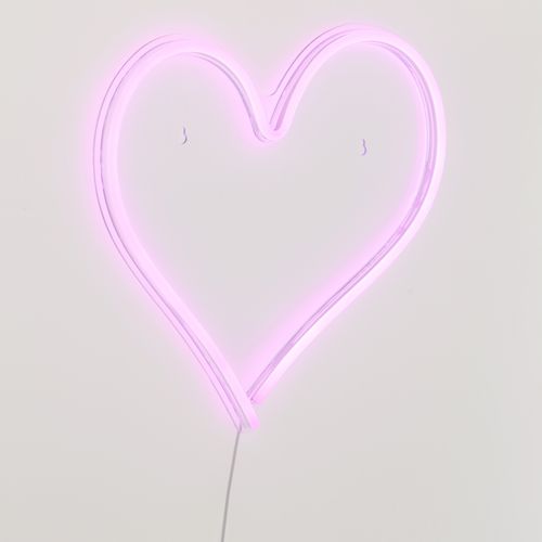 Néon mural Led USB H. 34 cm COEUR Rose