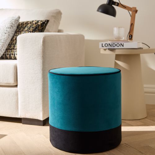 Pouf H. 40 cm AMAURY Bleu