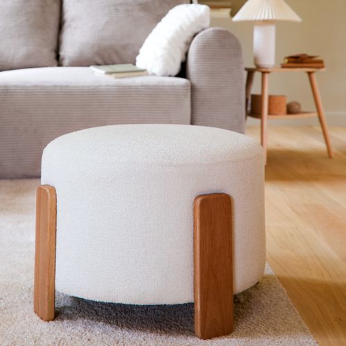 Pouf H. 36 cm BOUCLE Blanc