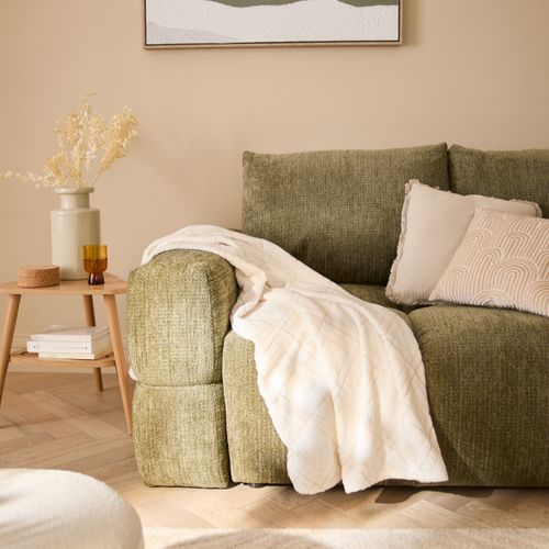 Plaid 130x170 cm FLORINE Blanc