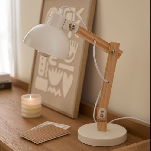 Lampe de bureau H. 42 cm SAYA Blanche