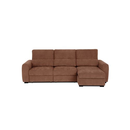 Canapé d'angle méridienne REYNOLDS II tissu terra cotta