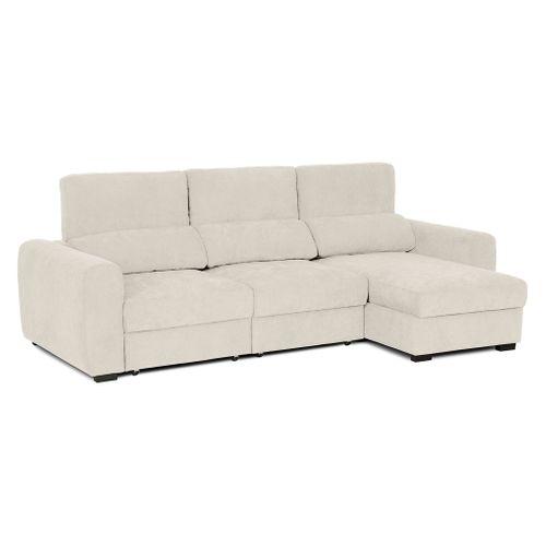 Canapé d'angle méridienne REYNOLDS II tissu grège