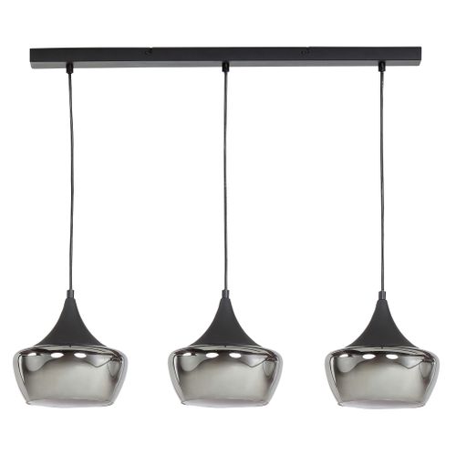 Suspension 3 lumières L. 80 cm NEBULA Noire