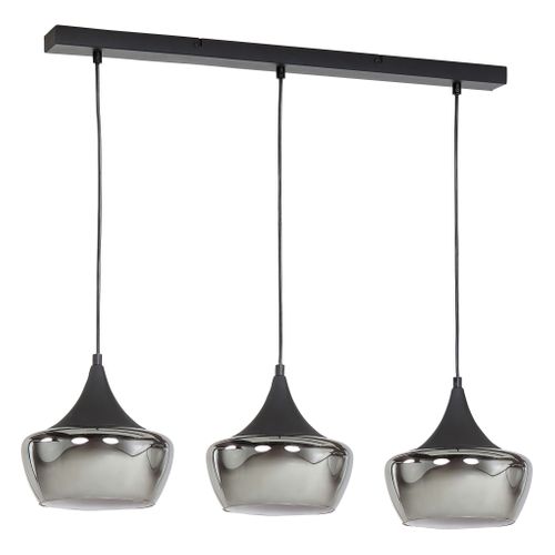 Suspension 3 lumières L. 80 cm NEBULA Noire