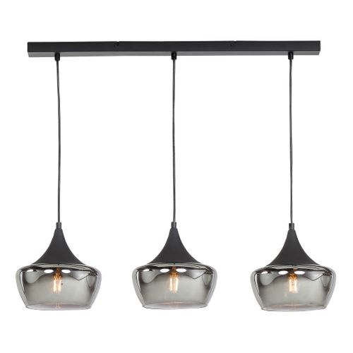 Suspension 3 lumières L. 80 cm NEBULA Noire