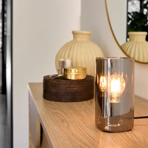 Lampe à poser H. 20 cm FUMEA Noire fumé