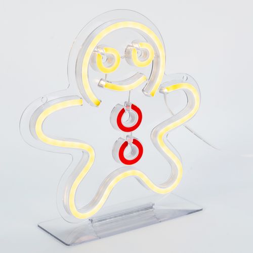 Néon Led USB H. 23 cm PAIN D'ÉPICE Orange et rouge