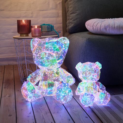 Petit Ours lumineux H. 25 cm - Transparent
