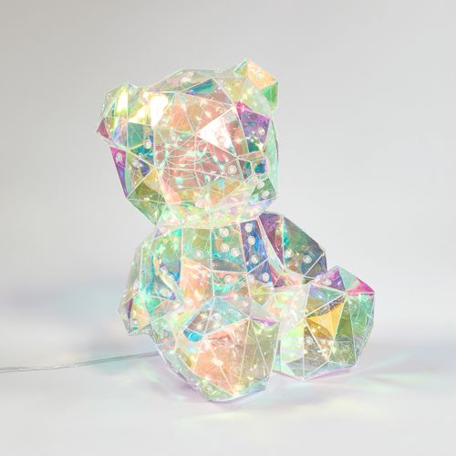 Petit Ours lumineux H. 25 cm - Transparent