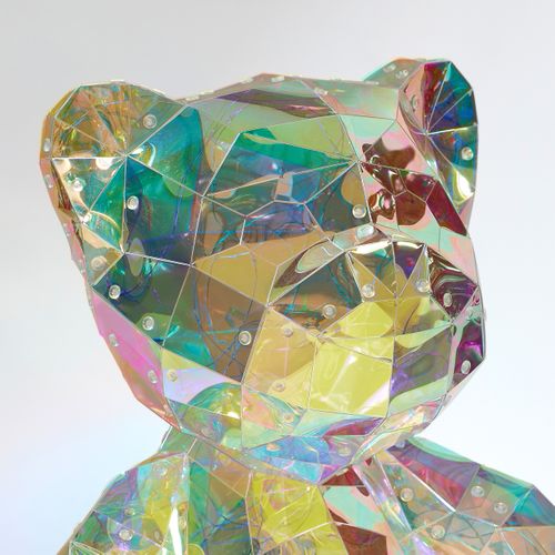 Grand Ours lumineux H. 40 cm - Transparent