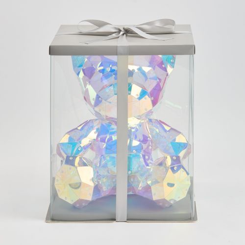 Grand Ours lumineux H. 40 cm - Transparent
