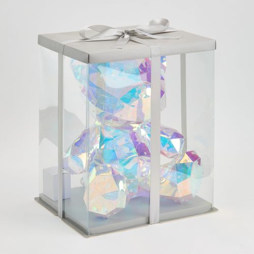 Grand Ours lumineux H. 40 cm - Transparent