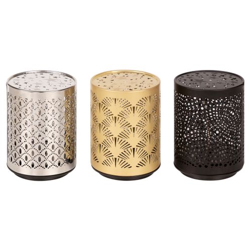 Boîte lumineuse LED H. 11 cm - Noire, dorée ou argentée