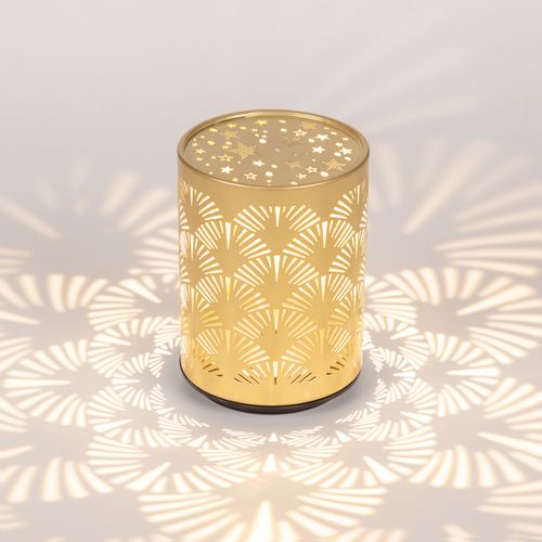 Boîte lumineuse LED H. 11 cm - Noire, dorée ou argentée