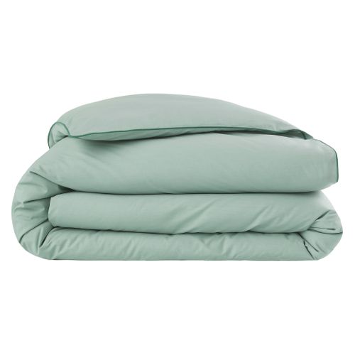 Housse de couette 240x220 cm DREAMEA PERCALE SAUGE