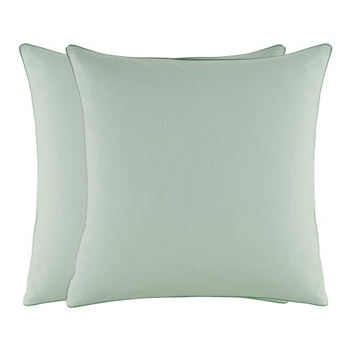 2 taies d'oreiller 65x65 cm DREAMEA PERCALE SAUGE