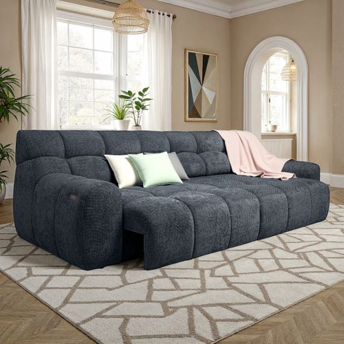 Canapé relax 4 places COCOON tissu gris foncé