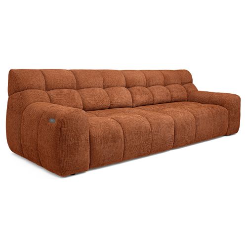 Canapé relax 4 places COCOON tissu terra cotta