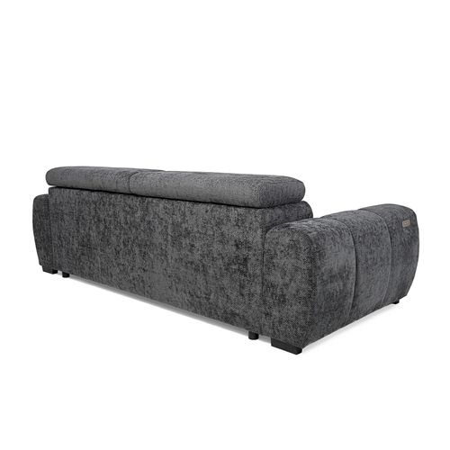 Canapé relax 3,5 places AUGUSTIN tissu gris foncé