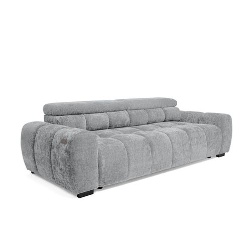 Canapé relax 3,5 places AUGUSTIN tissu gris clair