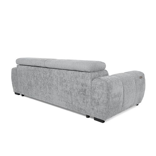 Canapé relax 3,5 places AUGUSTIN tissu gris clair