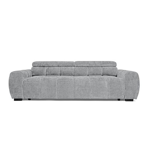 Canapé relax 3,5 places AUGUSTIN tissu gris clair
