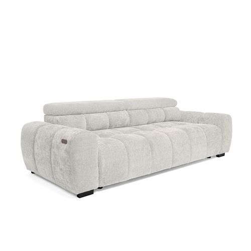 Canapé relax 3,5 places AUGUSTIN tissu blanc cassé