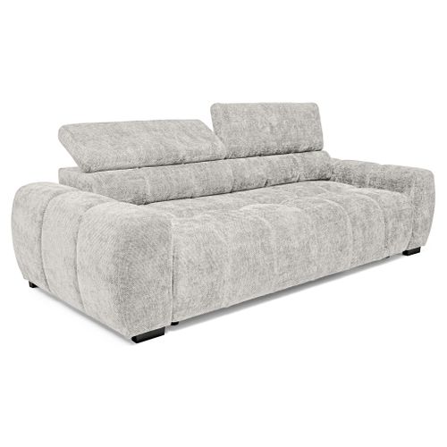 Canapé relax 3,5 places AUGUSTIN tissu blanc cassé