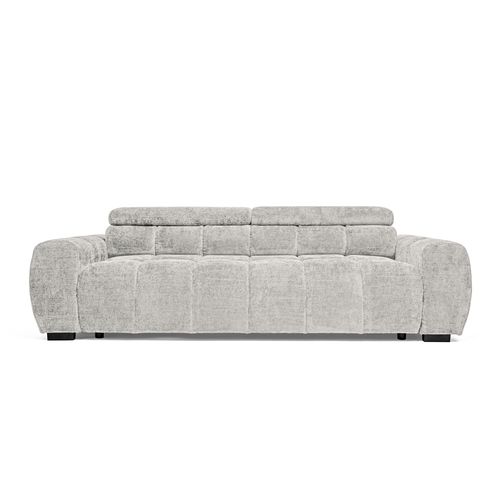 Canapé relax 3,5 places AUGUSTIN tissu blanc cassé