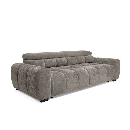 Canapé relax 3,5 places AUGUSTIN tissu beige