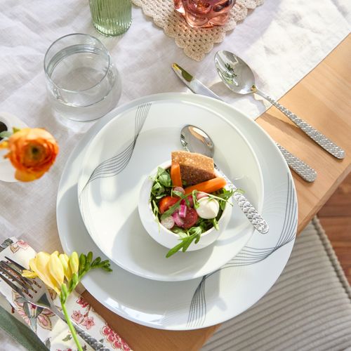 Service de vaisselle 12 pièces SERENIA Blanc / Noir