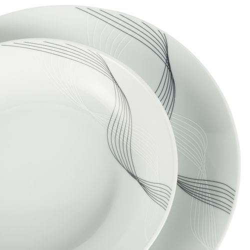 Service de vaisselle 12 pièces SERENIA Blanc / Noir