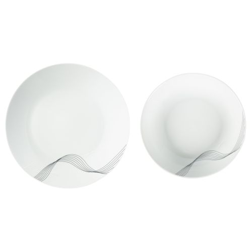 Service de vaisselle 12 pièces SERENIA Blanc / Noir