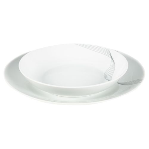 Service de vaisselle 12 pièces SERENIA Blanc / Noir