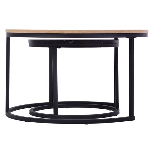 Table basse MEXICO Imitation chêne et noir