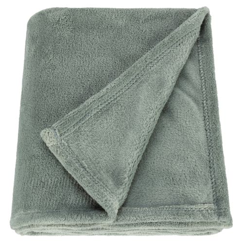 Plaid 125x150 cm DOUCEUR Vert de gris