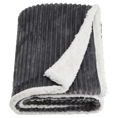 Plaid 130x160 cm CORDUROY Gris