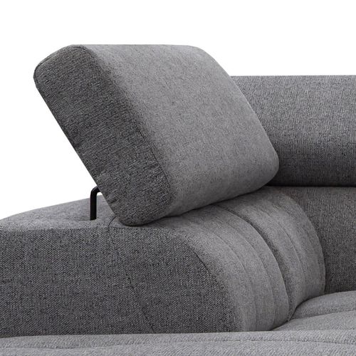 Canapé d'angle relax gauche TIFFANY électrique tissu gris