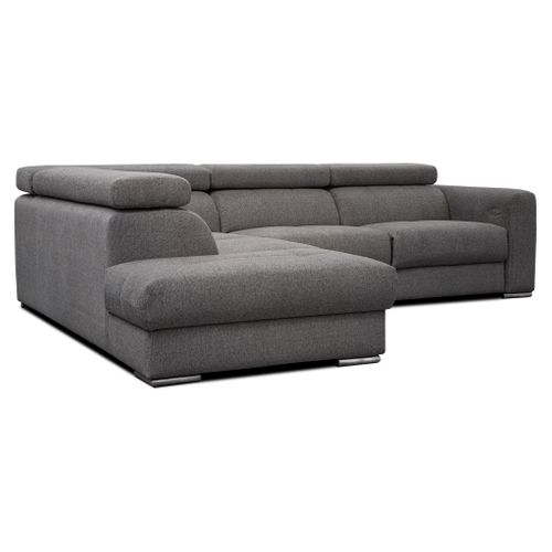 Canapé d'angle relax gauche TIFFANY électrique tissu gris