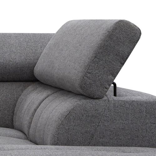 Canapé d'angle relax droit TIFFANY électrique tissu gris