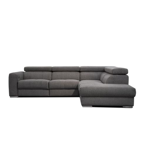 Canapé d'angle relax droit TIFFANY électrique tissu gris