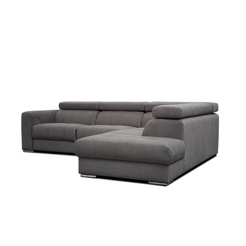 Canapé d'angle relax droit TIFFANY électrique tissu gris