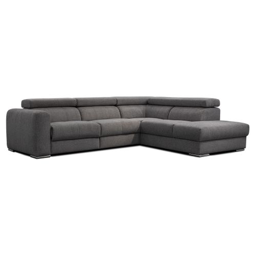 Canapé d'angle relax droit TIFFANY électrique tissu gris