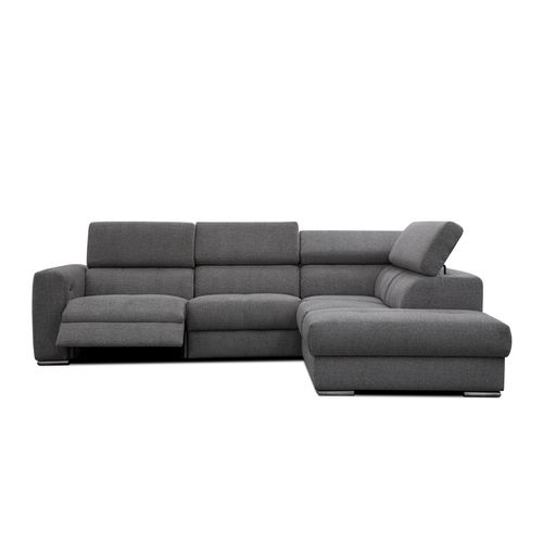 Canapé d'angle relax droit TIFFANY électrique tissu gris