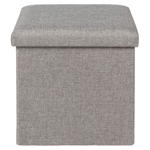 Pouf pliable H. 38 cm PAULINE Gris