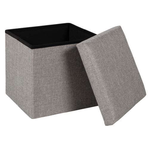 Pouf pliable H. 38 cm PAULINE Gris