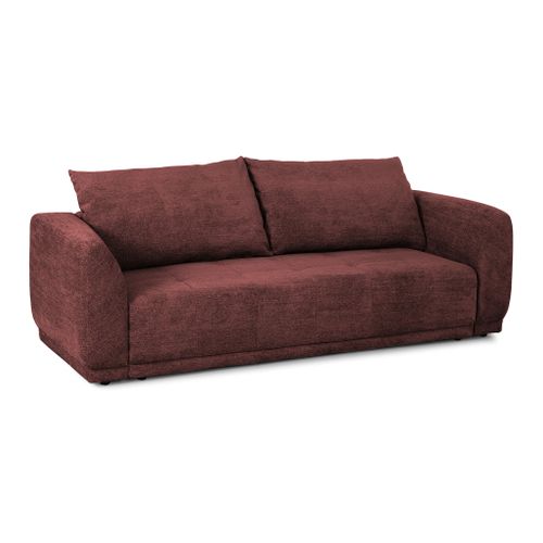 Canapé 3 places convertible AUSTIN tissu bordeaux